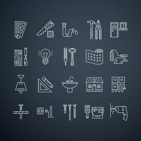 Collection of vector house repair icons — Stock Illustration Collection of vector house repair icons Stock Vector