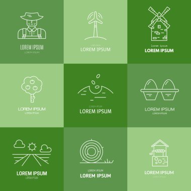 Set of agricultural logos
