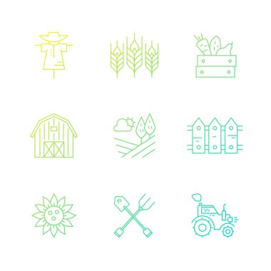 icons with farming and agricultural elements