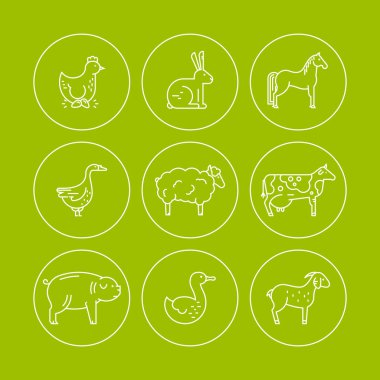 collection of farm animals logos