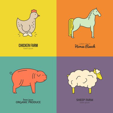 animals logos for farming industry