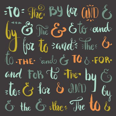handdrawn catchwords and ampersands.
