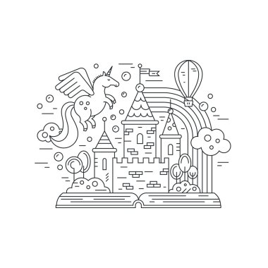 open book and fairytale castle