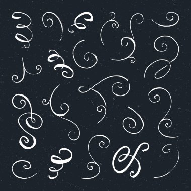 Handdrawn mürekkep swirls kümesi