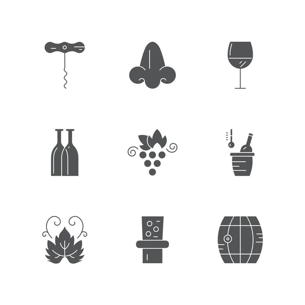 Kolekce vín ikony — Stockový vektor