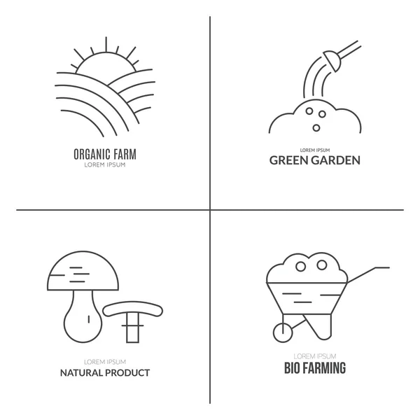 Bio farming logotypes — Stok Vektör