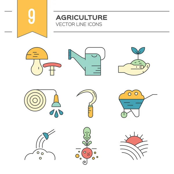 Collection of farming symbols — Stockvector