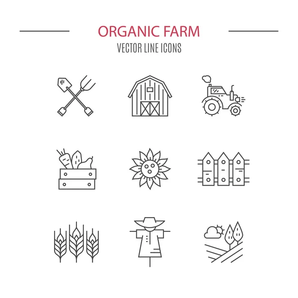 Icons with farming and agricultural elements — Stok Vektör