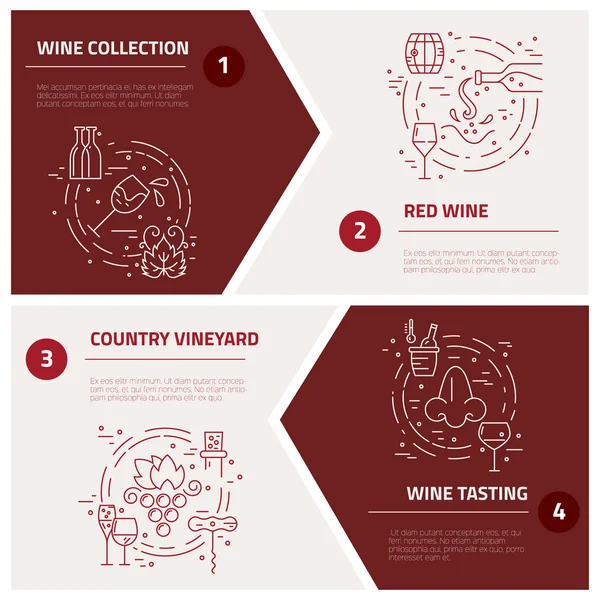 Wine industry symbols — Stock Vector