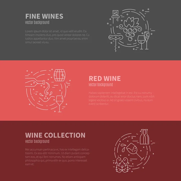 Wine Industry Banners — 스톡 벡터