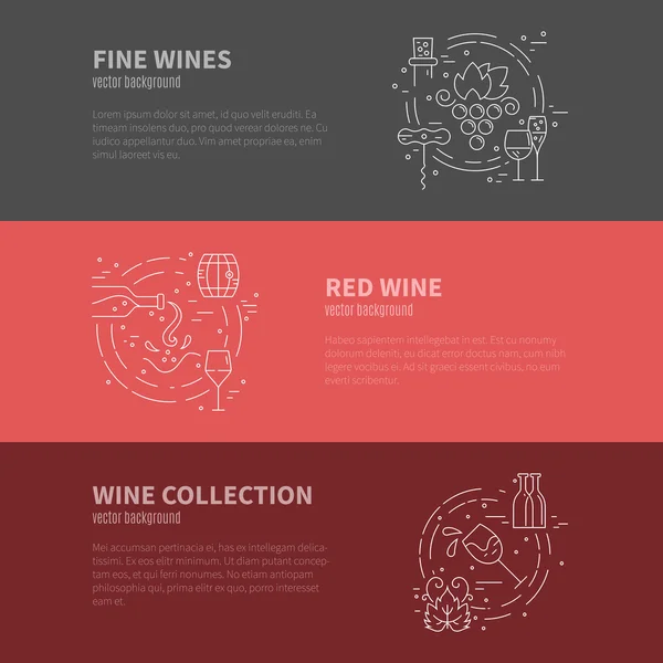 Wine Industry Banners — ストックベクタ