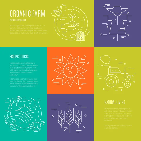 Colorful agricultural templates — Wektor stockowy
