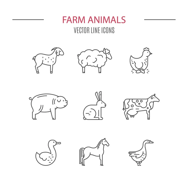 Logos set with farm animals — Stock Vector