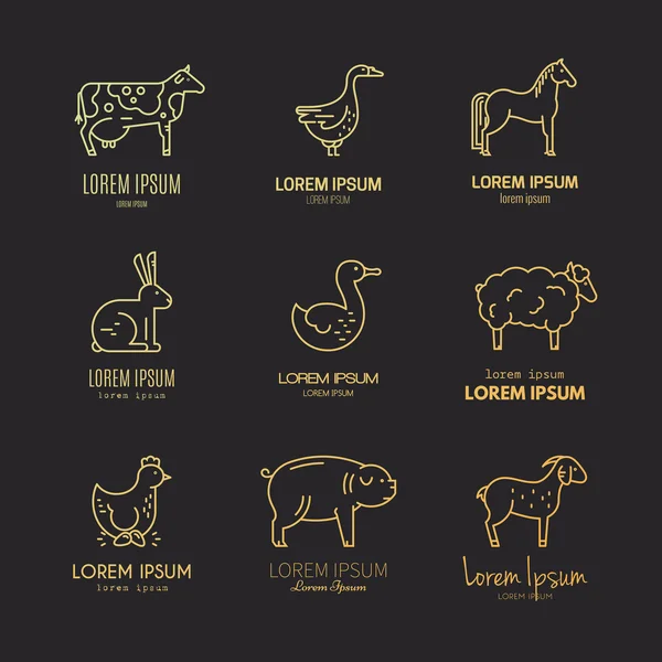 Logotyper med husdjur — Stock vektor