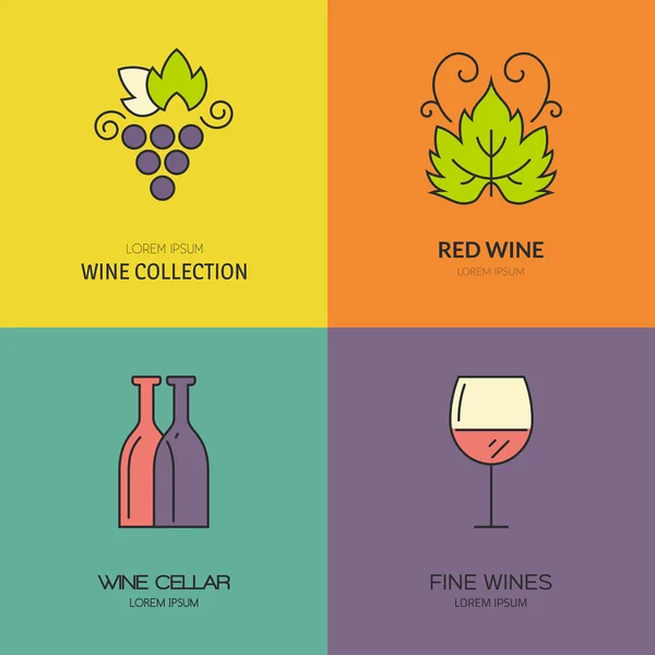 Vin modèles de logo — Image vectorielle