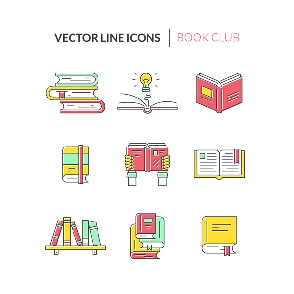 Collection of book symbols — Stock Vector