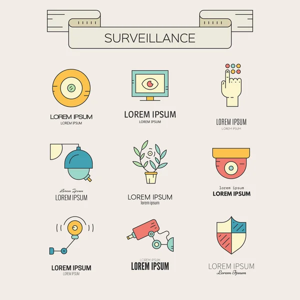 Modern CCTV Icons — Stock Vector