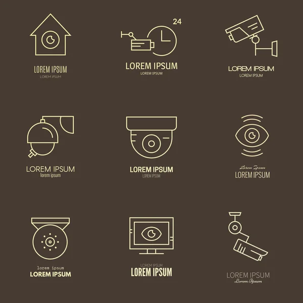 Logos de videovigilancia — Archivo Imágenes Vectoriales