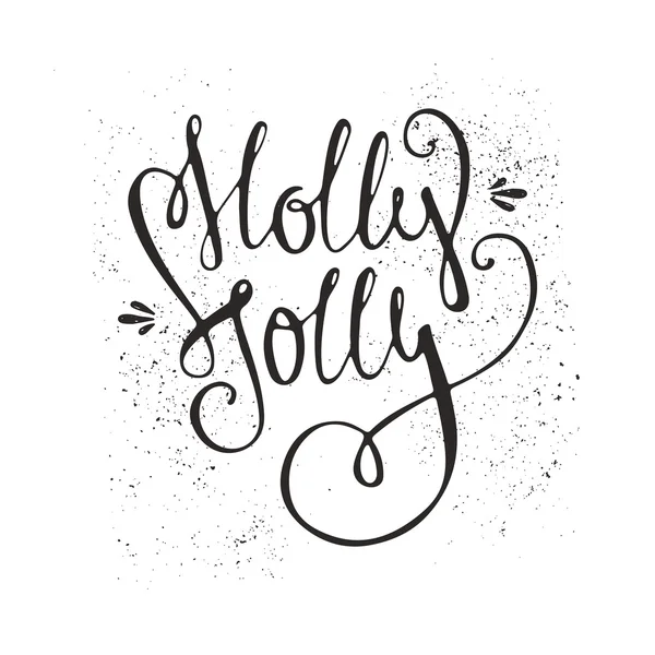 Holly Jolly typography poster. — Stock vektor