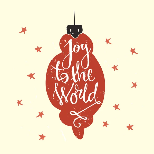Joy to the world - handdrawn lettering. — Stock Vector