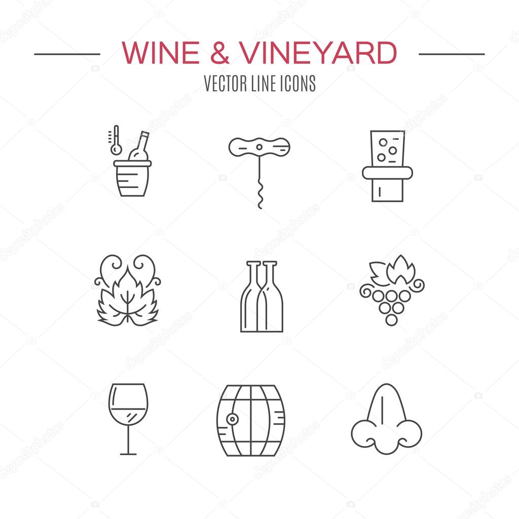 different wine and winery elements
