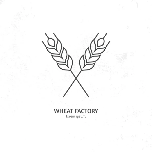 Logotype template with wheat. — Stock Vector