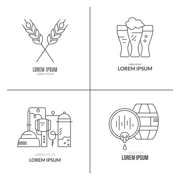 Colección del logotipo de la cervecería — Vector de stock