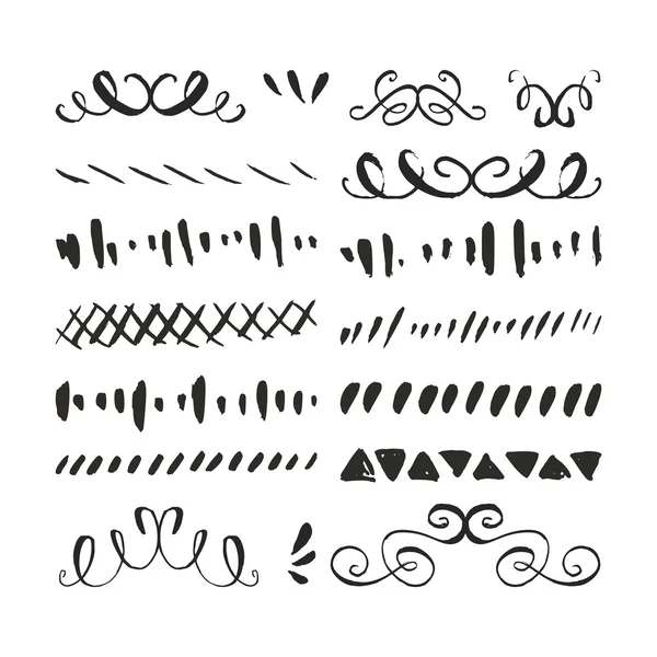 Bordi e turbinii dell'inchiostro disegnati a mano — Vettoriale Stock