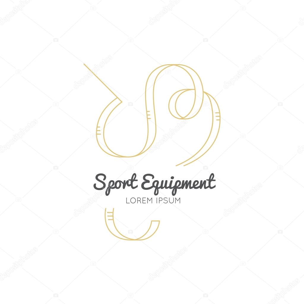 Sport equipment Ribbon logo vector illustration