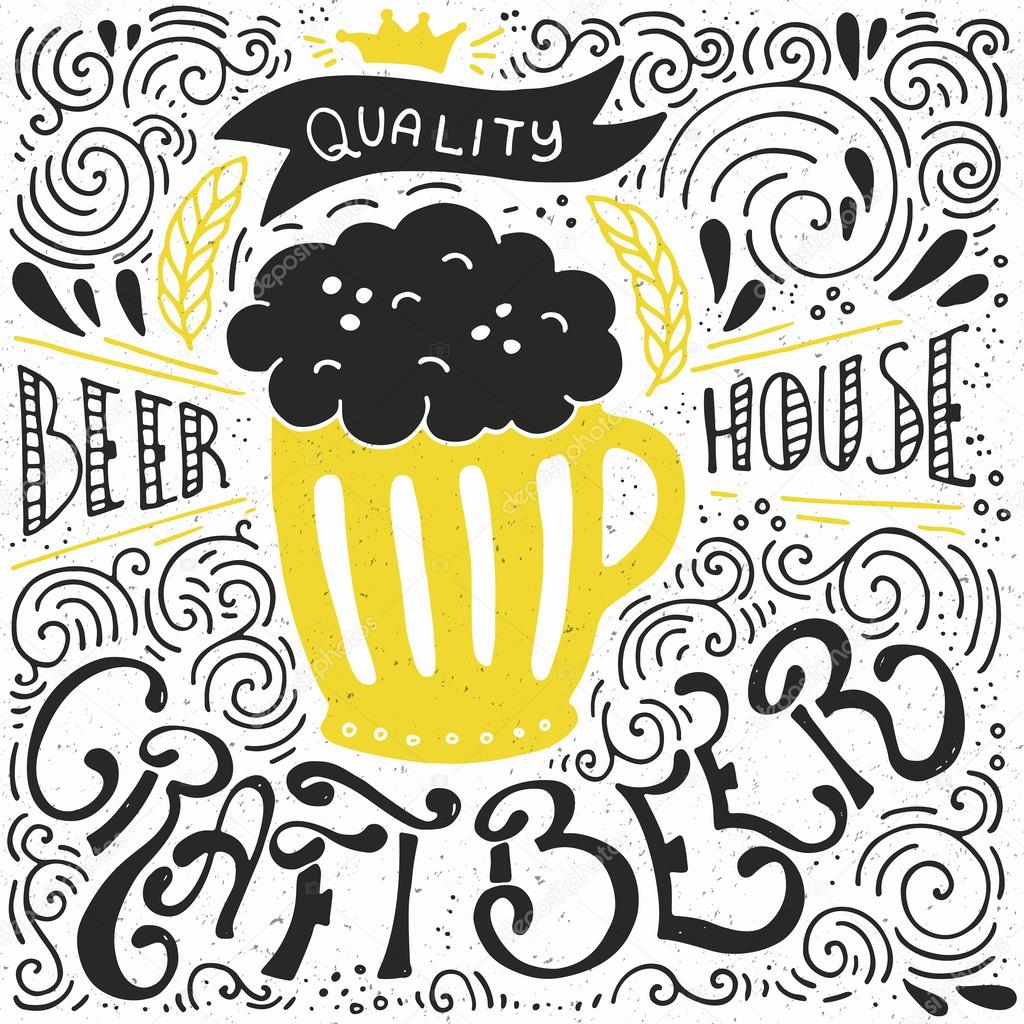 beer house with mug of craft beer