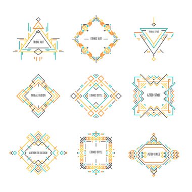 Geometrik çizgi logo toplama