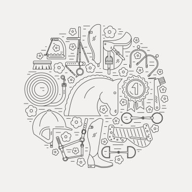 graphic with different horseriding elements