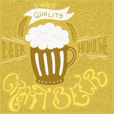 craft beer with handdrawn lettering