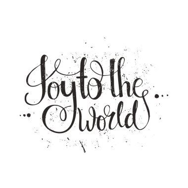 -Dünya için Joy handdrawn yazı.