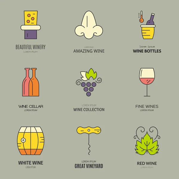 Κρασί λογότυπο πρότυπα — Διανυσματικό Αρχείο