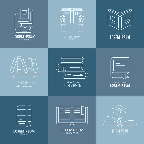 Logotipos con diferentes libros — Vector de stock