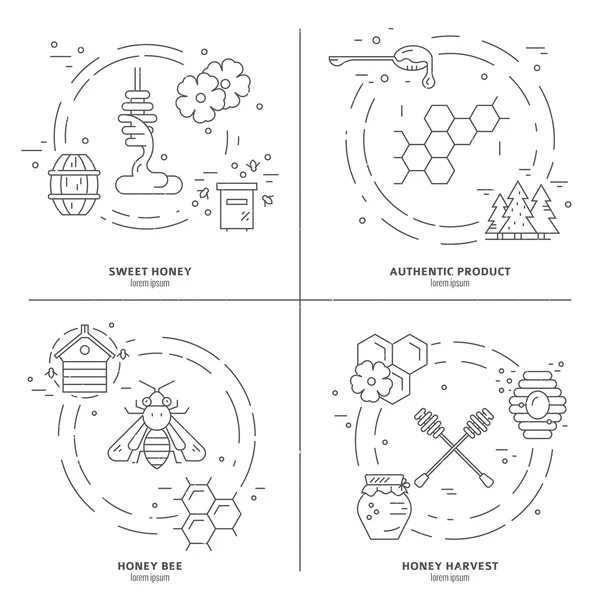 Honey Line  Set — 图库矢量图片