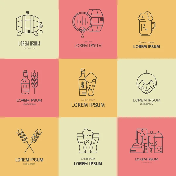 Colección del logotipo de la cervecería — Archivo Imágenes Vectoriales