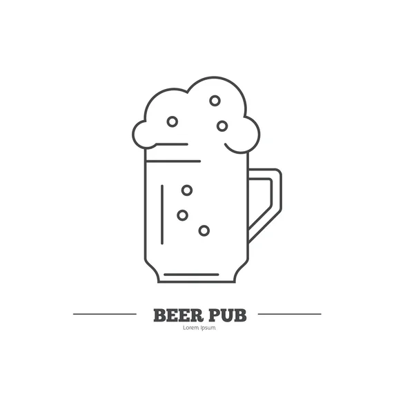 Template with traditional beer mug. — Stock vektor