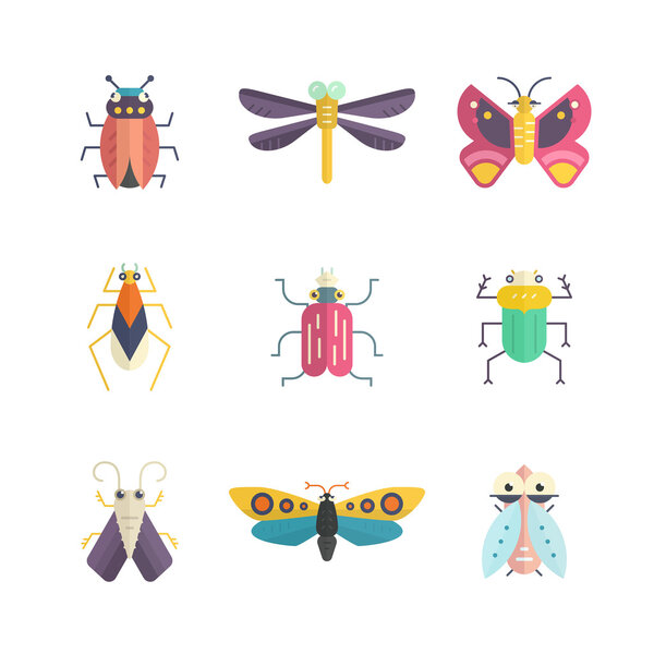 Colorful bugs for your design