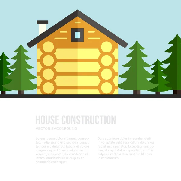Edificio casa in legno — Vettoriale Stock