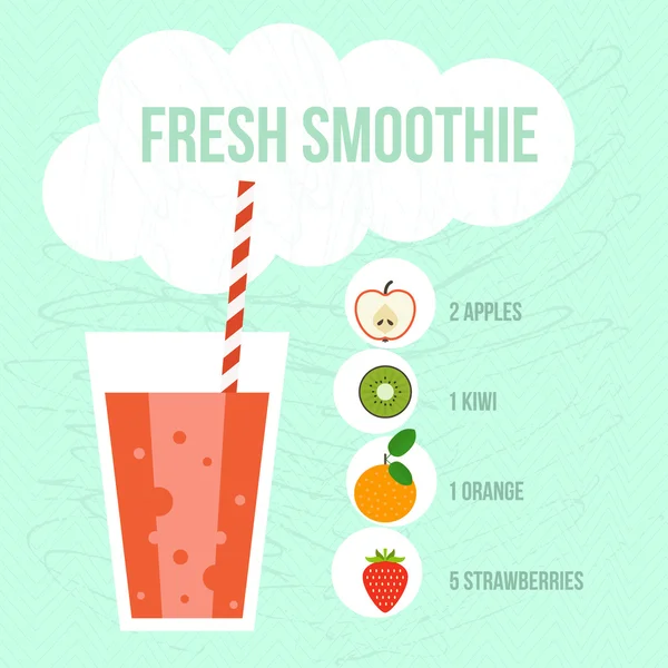 Menú fresco Smoothie — Archivo Imágenes Vectoriales