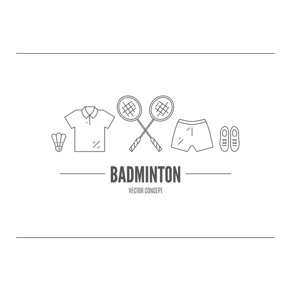 Line concept of badminton — Stock Vector