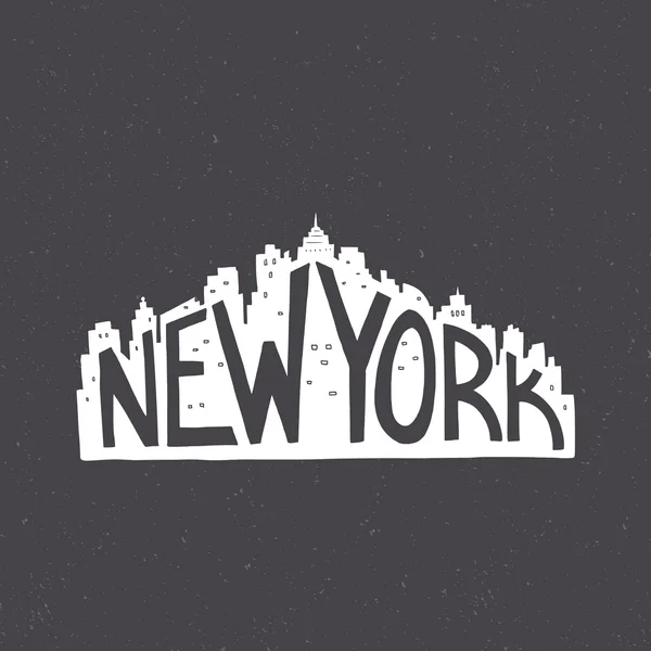 New York hand drawn lettering poste — Stock Vector