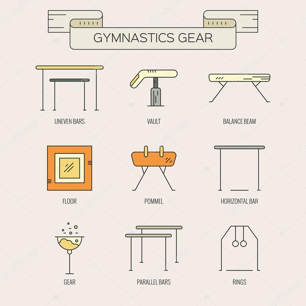 Icons with Gymnastics Symbols