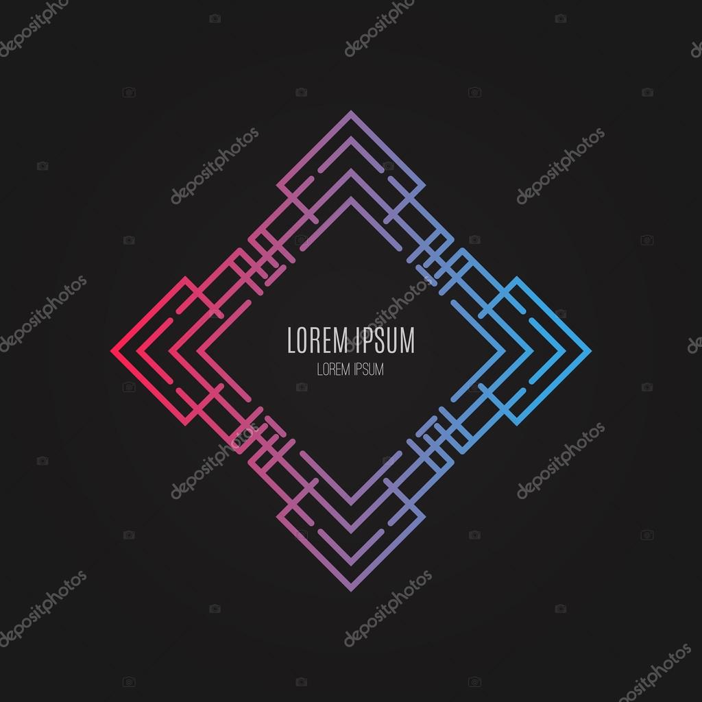 Geometrical line logo made in vector. Unique linear badge for your design. Geometrical abstract template.