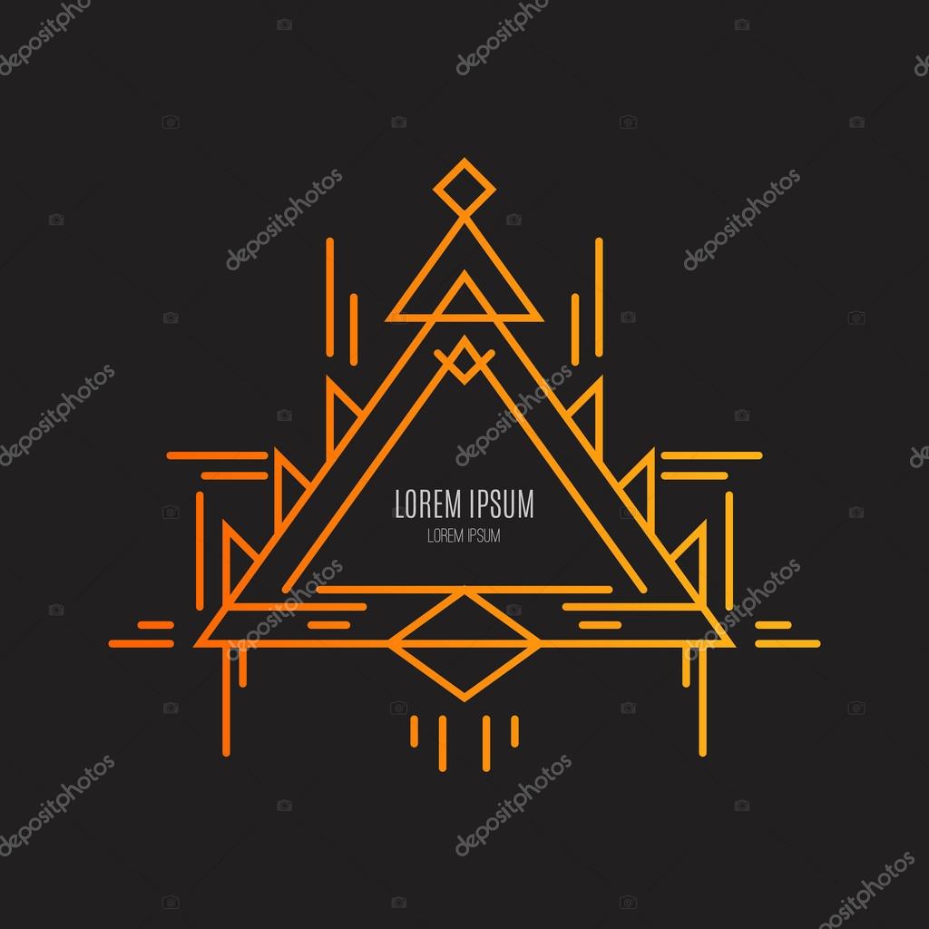Geometrical line logo made in vector. Unique linear badge for your design. Geometrical abstract template.
