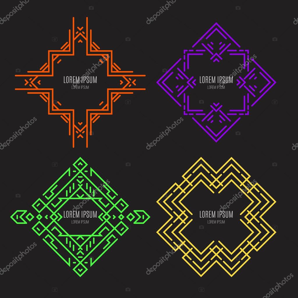 Geometrical line logo collection made in vector. Clean and simple templates