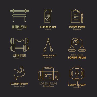 Fitness and active lifestyle symbols vector