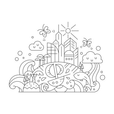 Imagination concept with fantasy island